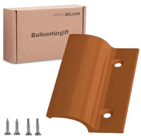 Ante bellum Balkontürgriff – Strapazierfähig Türgriff für Außen mit Abdeckkappe, Wetterbeständig, Kunststoffgriff für Balkon-, Terrassen- und Fliegengittertüren, Einfache Montage (Lehmbraun)