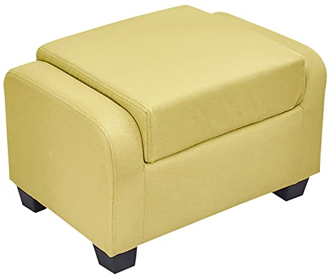 GArcan Moderner Akzentstuhl, einfache Sofabank mit klappbarer Rückenlehne, gepolsterter Ottoman mit Stauraum, Stoff-Fußhocker, Schuhbank im Eingangsbereich für Wohnzimmer und Schlafzimmer – gelbes