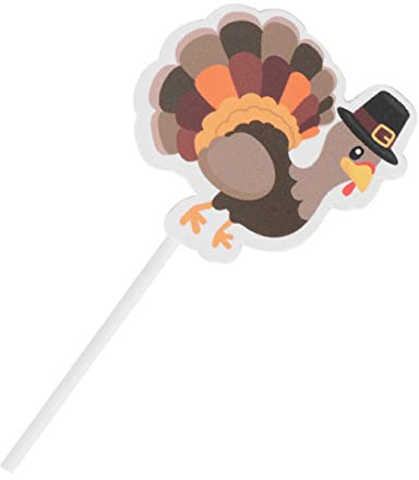 UPKOCH 30stücke Truthahn-kuchenstecker Diy-cupcake-topper für Thanksgiving-party-dekoration Tortendekoration Foto-requisiten