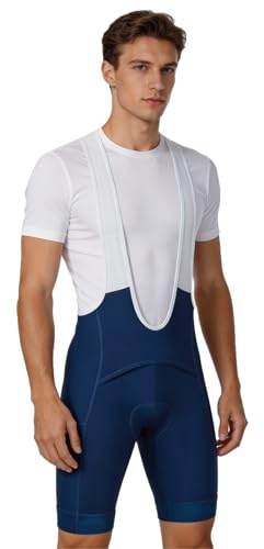 CEROTIPOLAR Salopette da uomo per il bagno, con imbottitura, pantaloncini da ciclismo UPF50+, blu navy, M