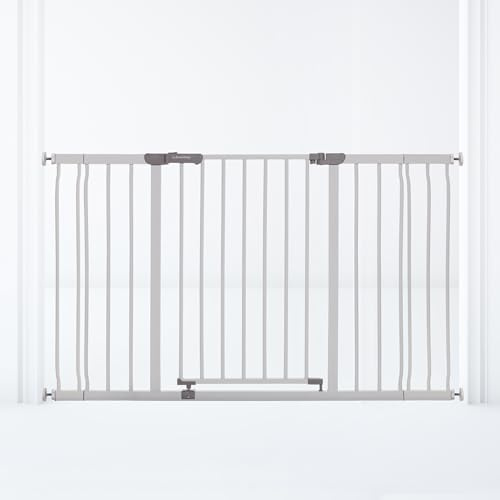 Dreambaby Ava - Cancelletto per scale extra largo, adatto per aperture da 99 a 132,5 cm, altezza 76 cm, ampio cancelletto per scale per cani e neonati, cancello di sicurezza montato a pressione,
