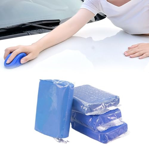 Reinigungsknete Auto, Lackreinigungsknete, Car Clay Bar, 4 Stück Auto Lehm, Reinigungsknetmasse, Entfernen Sie Hartnäckige Flecken Schnell und Effektiv aus Ihrem auto, 100g