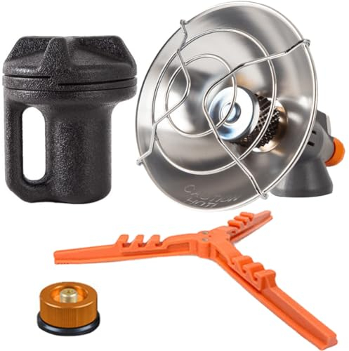 JUCHRZEY Tragbarer Propan-Heizstrahler mit Aufbewahrungsbox, Top-Heizung mit Zündung, Edelstahl-Top-Propan-Heizung for Camping, Angeln und mehr