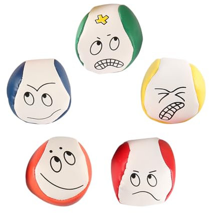 Ieron Jonglierbälle für Anfänger, 5-teiliges Jonglierball-Set, langlebige Jonglierbälle aus weichem PU-Leder. Pädagogische Jonglierbälle für Jungen, Mädchen und Erwachsene, Durchmesser 5 cm