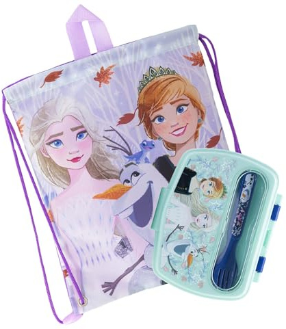 Sorrisini Sandwichera con Compartimentos y Cubiertos, Mochila Cuerdas Infantil, Bolsas Comida Infantiles, Contenedor Almuerzo, Bolsa Escolar, Mochila Gimnasio Infantil, Frozen