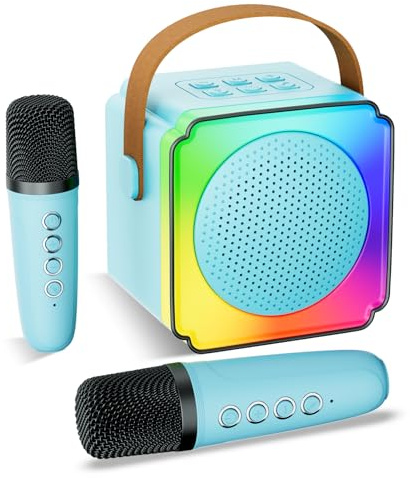 Mini machine de karaoké 2 microphones pour enfants de 3 à 12 ans, jouets pour filles de 3 à 12 ans, cadeaux pour filles de 3 à 10 ans, jouets pour filles de 3 à 12 ans, cadeaux d'anniversaire pour