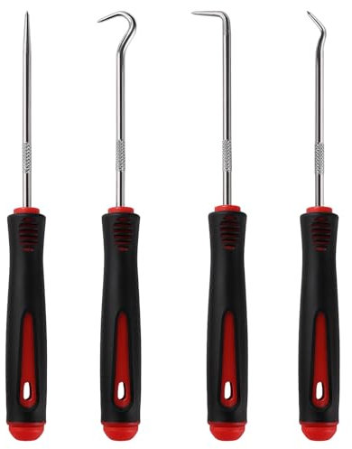 YIXISI 4 PCS 16.5cm Pick and Hook Set, Car Auto Oil Seal/O-Ring Seal Gasket Pick, Precision Hooks Puller Remover, Precision Pick Tool, for Remove Hoses and Gaskets, Rubber