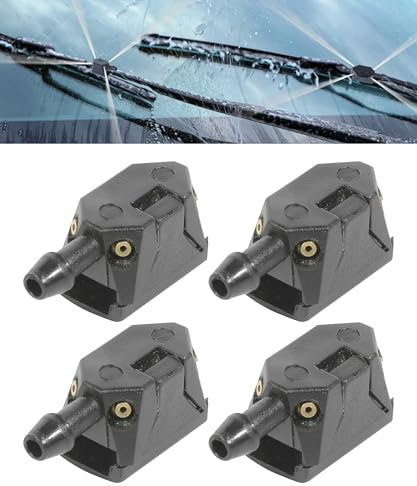 Flaconi 4 Ugelli Auto Tergicristalli Universali,Ugello per Tergicristallo per Auto,Ugello Tergicristallo per Tergicristalli Larghi 8mm/9mm,Adattato a una Varietà di Diversi Modelli e Marchi