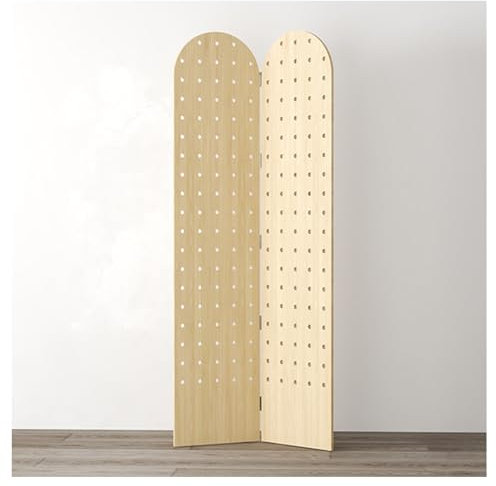 Panel Divisor De Habitación De Tablero Perforado,pared Divisoria De Habitación De Madera Con Pies De Soporte,pantalla Divisoria De Tablero Perforado De 2/3/4 Paneles,for Joyería De Bazar De Dormitorio