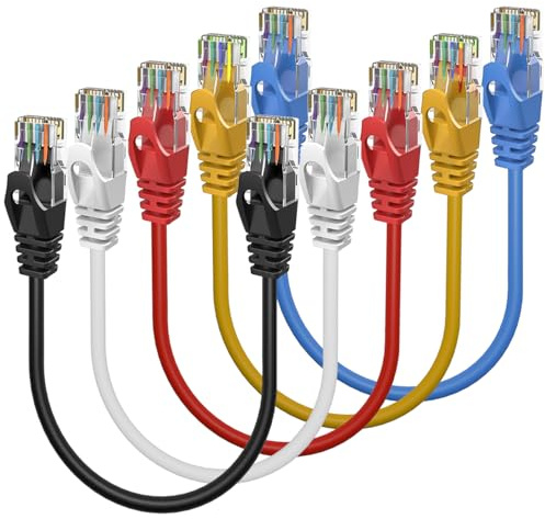 ANLINK Cat6 Ethernet Cable, 5-Pack 1ft/0.3m in Multi-Color, Cat 6 Cable RJ45, LAN, 24AWG UTP, Network, Patch, Internet Cable (0.3 meter, 5 Pack)
