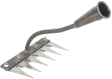 kimeo Râteau de désherbage en Acier Robuste Désherbeur Polyvalent en métal avec des Dents Robustes et Pointues