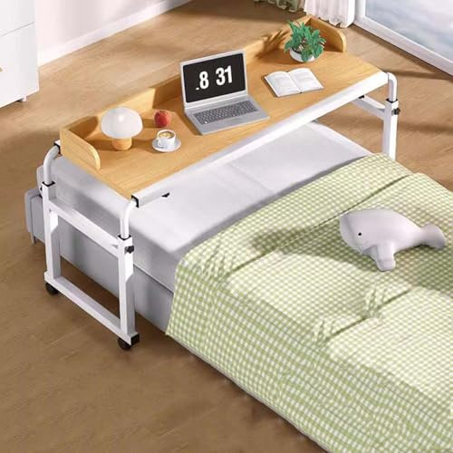 Tavolino A Croce,Alimenti Scrivania Tavolo Medico Con Rotelle Per Banco Da Lavoro Mobile Per Laptop Tavolino Da Letto Mobile Lunghezza E Altezza Regolabili Del Desktop Scrivania Portaogg(Color:wood)
