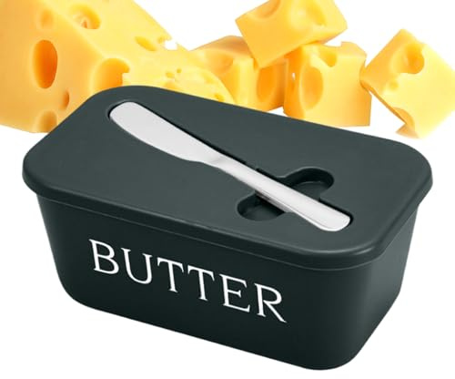 Beurrier – Beurrier – Garde-fromage hermétique avec cutter pour cuisine, camping, restaurant, ferme, salle à manger, réfrigérateur