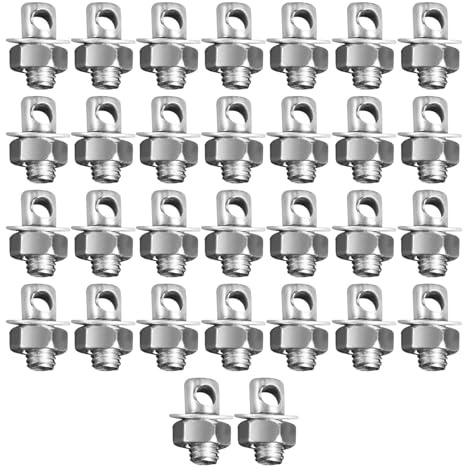 Milageto 30Pcs Brake Cable Regulator Clamp,Cable Anchors,Adjuster,Brake Beans,Fastening Locking Screw Lock Screw Bolt for Power Bike, 16MM