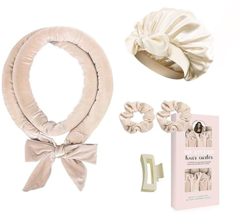 Neuytiky Arricciacapelli Senza Calore Bigodini Morbidi per Dormire Set con Cuffia Fascia Curler No Heat per Capelli Medi Lunghi Ricci Bellissimi