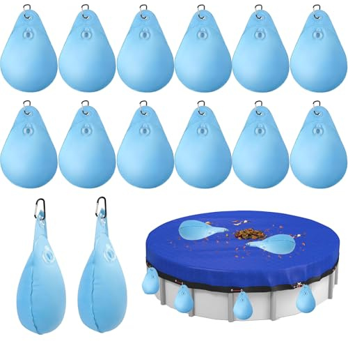 DONGZQAN Poolabdeckung Gewichte Wassersack, 14 Stück Wasserbeutel für Pool, Pool Abdeckung Winter Ausrüstung, Pool Wandtaschen,Schwimmbadabdeckung Hängende Tasche, Für Poolabdeckung