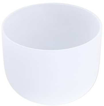 NJIEzhao Campana tibetana da meditazione in cristallo di quarzo smerigliato 8 pollici con percussore for bagno sonoro, yoga Ciotola di cristallo cantante
