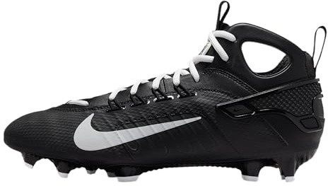 Nike Huarache 9 Elite LAX Lacrosse Cleats (Black/White/White), Black/White/White, 7 UK