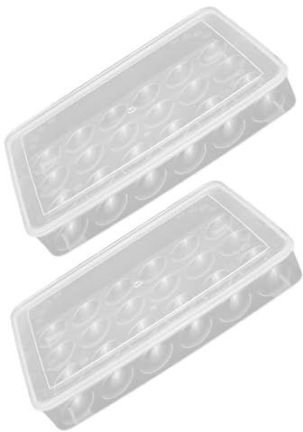 Kisangel Huevera para Refrigerador Transparente de Plástico 24 Compartimentos Contenedor de Almacenamiento de Huevos Resistente y Práctico Pack de 2 Bandejas Protectoras para Huevos
