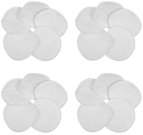 CLISPEED Coppette Assorbilatte Lavabili in Cotone 20 Pezzi Bianche Riutilizzabili per Allattamento Post-parto Tecnologia Anti-perdita e Protezione Pelle Sensibile, per Casa, Lavoro e