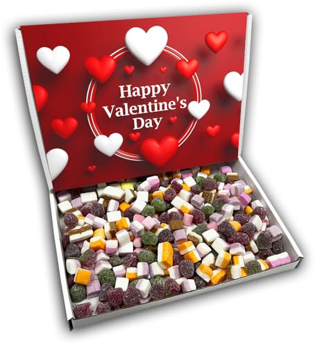 Dolly Mixtures Happy Valentines Day Sweets Gift Box Hamper (RED VALENTINES FRONT)