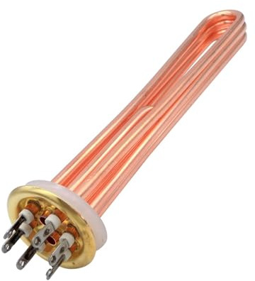 Resistance For Water Heater 380V 6-15KW Immersion Water Heater Red Copper 63mm Flange Heating Pipe Multiple Sizes(12KW 350L Copper)