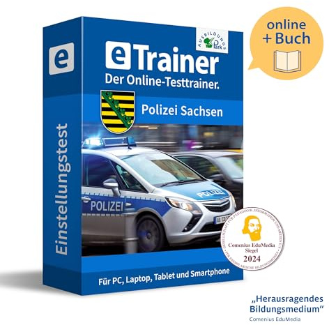 Auswahlverfahren Polizei Sachsen Prüfungspaket | Online-Trainer mit Mathe-Buch | Aufgaben mit Antworten und Lösungswegen | Auswahlverfahren erfolgreich bestehen | Deutsch, Wissen, Mathe, Logik …