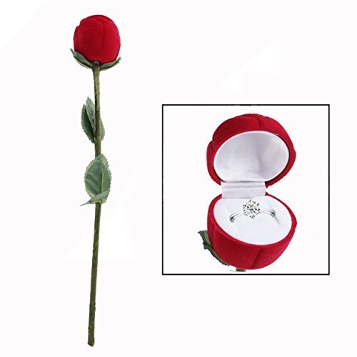 OFKPO Roses Fleur Forms Anneaux Bijoux Boîte, Boîte de Cadeau de la Saint-Valentin et Boîte à Bagues de Mariage