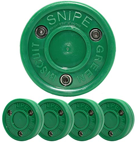Green Biscuit Snipe Shooting Stick Handling Training Street Hockey Puck (Snipe Pack of 4)