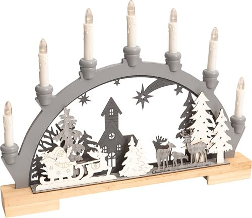 St Helens Home & Garden Christmas Wooden Festive Candle Bridge Festive Decoration