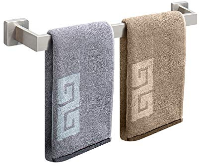 NearMoon Bathroom Towel Bar, Bath Accessories Premium Thicken Stainless Steel Square Shower Towel Rack for Bathroom, Towel Holder Wall Mounted (1 Pack, Brushed Nickel, 24 Inch)