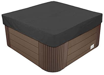Fyrkantigt Badtunnaskydd 210D Oxford-tyg Vattentätt UV-skydd Utomhus SPA-skydd,Överdrag för Spa Badkars Spabad, Poolöverdrag, Flera Storlekar att Välja På,Black,231x231x30cm