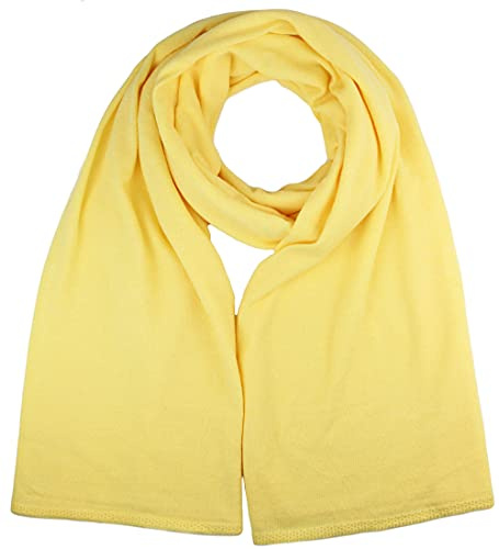 Ever Bloom Damen Schal, Strick Schale Lang, Weiches Halstuch, Leichter Winterschal Herbstschal Strickschal für Frauen und Mädchen, Einfarbig 176 * 62cm, Schal Farben:Gelb