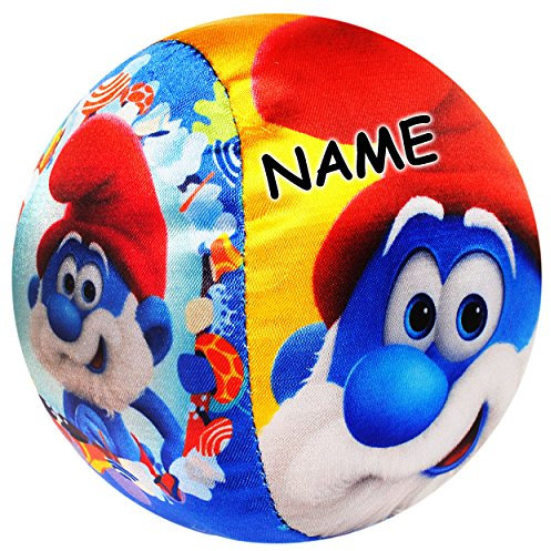 alles-meine.de GmbH Kleiner weicher - bunter Softball/Stoffball - die Schlümpfe/großer Papa Schlumpf - inkl. Name - Ø 11 cm - LEICHT - Babyball/Kinderball - Fitnessball..