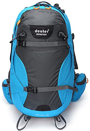 QQYG Outdoor-Bergsteigertasche Reisetasche mit großem Fassungsvermögen wasserdichter Sportrucksack Herren Damen Wandern Camping Wanderrucksack,Blau