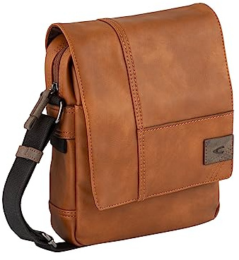 camel active Laos Herren Überschlagtasche Umhängetasche Klein Cognac Braun