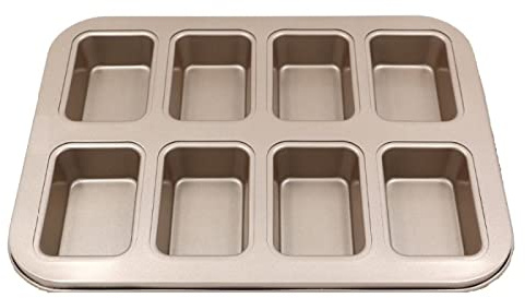 Aggert Baking Tray Metal 8 Cup Square Bread Pizza Biscuit Carbon Steel Coating Toast Baking Mold Cake Round Roasting Plate 1Pcs