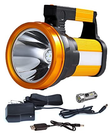 Lampe torche de camping 16000mAh,lanterne torche LED rechargeable,projecteur de projecteur,lanterne de lampe à main extérieure étanche,lampe de poche avec voyant d'avertissement d'inondation latéral