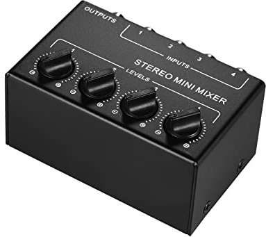 Amagogo Mini-Audiomischer Kleiner Mischer Tragbarer passiver Mischer Stereo-Dispenser für Tablet-Handy