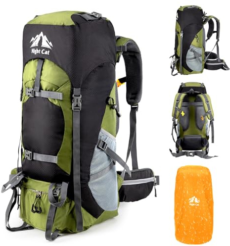 Night Cat Unisex Wanderrucksack, grün, 90L, Tagesrucksack