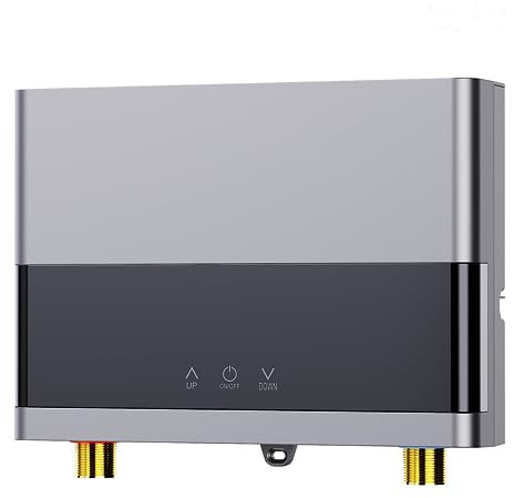 Smart Instant Electric Water Heater, 6000W Super Energy Saving Instant Water Heater Intelligent Temperature Control, Tankless Water Heater for Kitchen Bathroom (220V Silver)