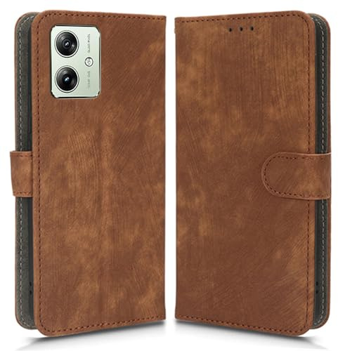 Funda Compatible con Motorola Moto G54 5G, Bloqueo RFID Protectora de Cuero Magnética Tapa Abatible Carcasa