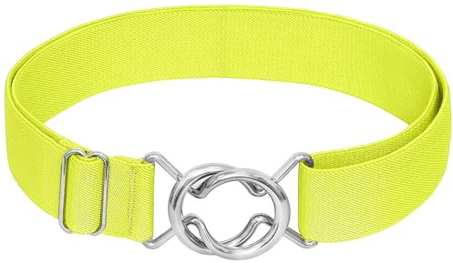 Falari Damen-Stretch-Gürtel, verstellbar, Metallschnalle, für alle Anlässe, 1 Gürtel - Neon, Einheitsgröße
