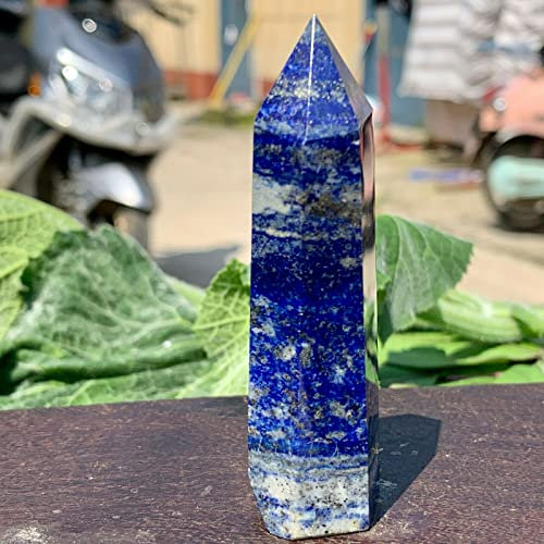 Home Decor, Natural Lapis Lazuli Pillars Embellished with Crystal Single Pointed Pillars of Bluestone Stone Polisher Gifts,Natural Crystal Natural Stones Household Crystal Specimen ( Size : 7-8cm )