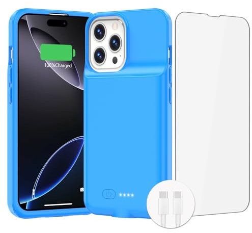 BOPPS Akku-Schutzhülle für iPhone 6,9, ultradünn, leicht, leistungsstark, 15 W, Schnellladegerät, Schutz, rutschfest, weiches TPU, Ladehülle für iPhone 6,9 Zoll