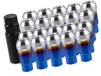 A ABSOPRO 20pcs M12x1.25 Cosse Écrous Roue Écrous avec Clé Outil Ensemble Multicolore Remplacement d'article
