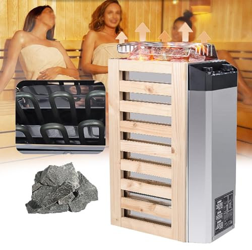 Poêle de sauna électrique, boîte de sauna électrique en acier inoxydable, poêle de chauffage de sauna à bain de vapeur sèche 3KW / 3,6KW avec contrôleur interne, outil de chauffage de type(3KW)