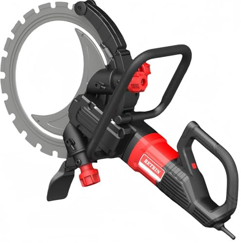 Scie à Béton électrique Scie à Anneau Béton Rainureuse Beton Sans Balais Circle Saw Granit Porcelaine Pierre Brique Cutter Saw Avec Conduite D'eau,Pompe,Lame,Profondeur Coupe 290mm,8980W