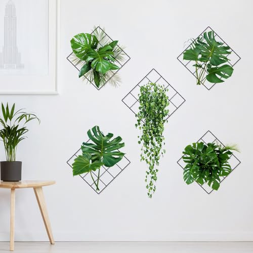 HUANR 2 Pièces Autocollant Salle de Bain, Autocollants Muraux 3D, PVC | Autocollants pour Décoration Plantes, 6 Motifs, pour Salons et Chambres
