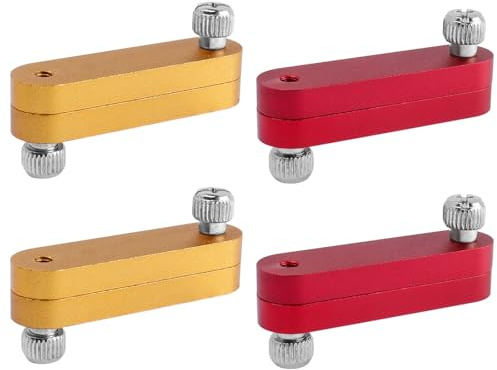 Treki 4 Pieces Ruler Stop Fence Aluminum Alloy Ruler Positioning Block Adjustable Rulers Limit Locator Woodworking Scriber Measuring Scribing Tool